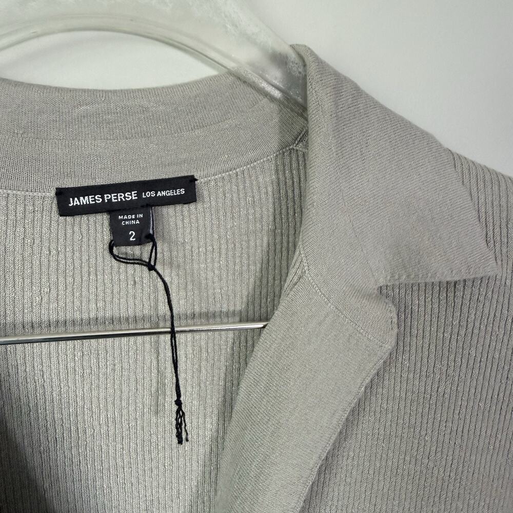 James Perse Shirt Dress Midi Linen Blend Womens Size 2 Medium Collared Taupe NEW - Picture 6 of 7